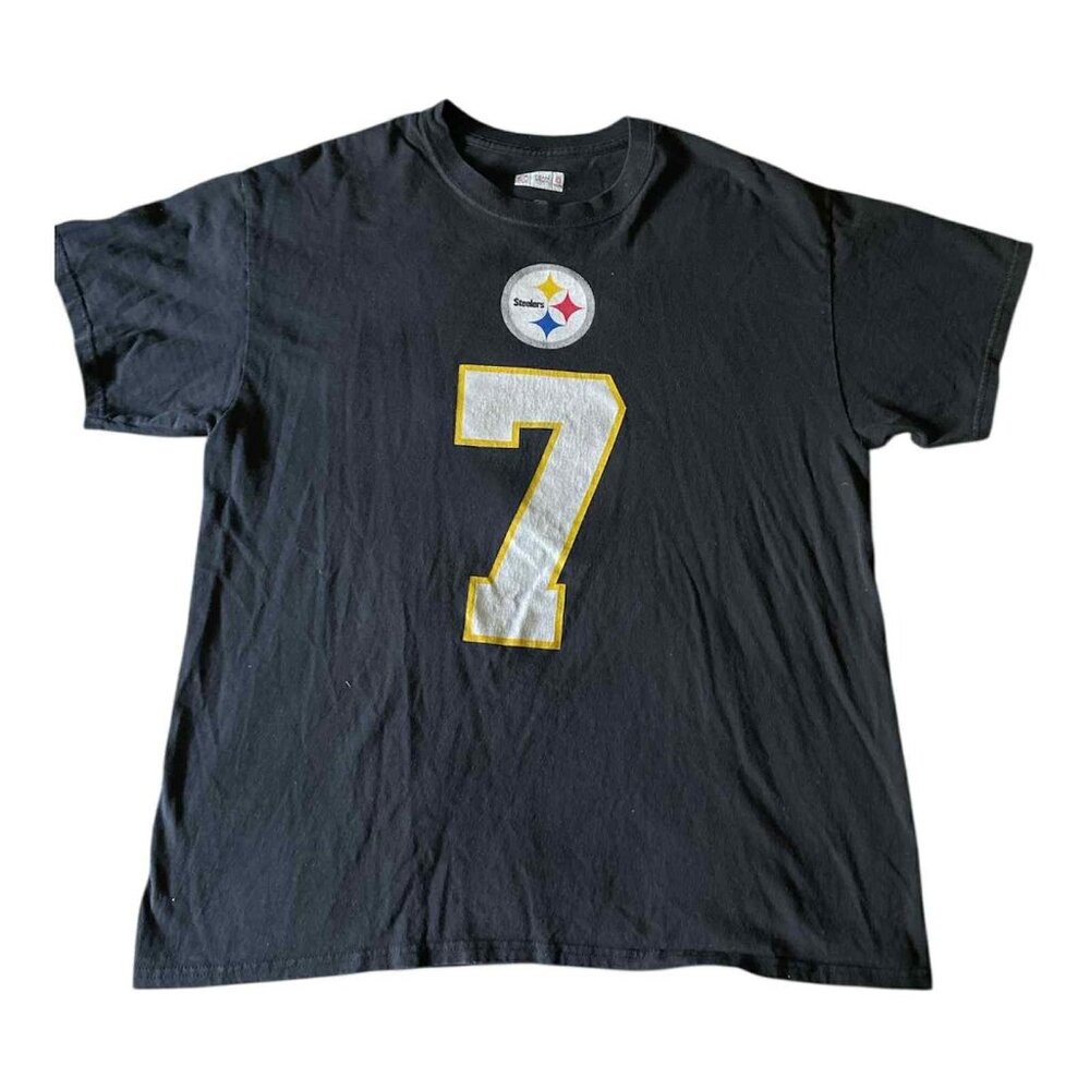 Pittsburgh Steelers Shirt Mens Large Black NFL‎ Football Roethlisberger 7 Tee